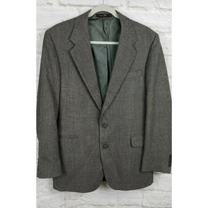 Daks London Mens Sport Coat Size 42R Black Tweed 2 Button Wool
